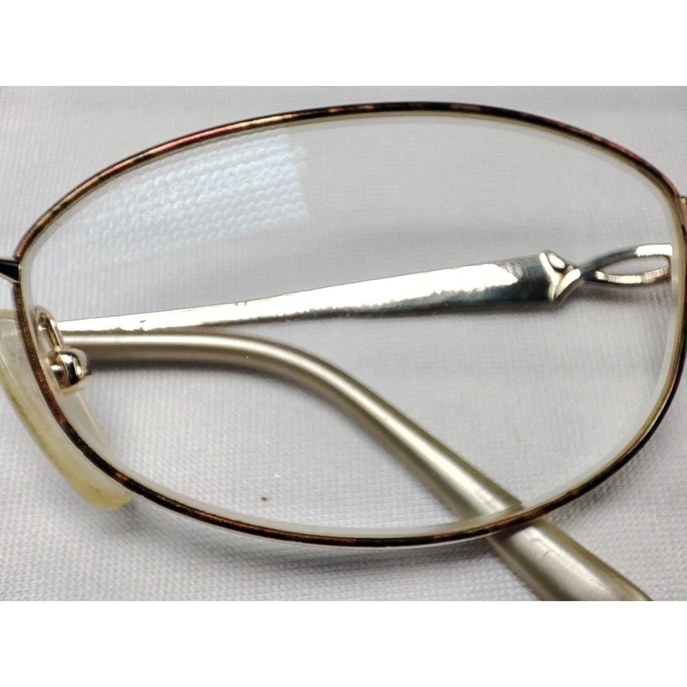Seiko T095 Titanium Oval Eyeglass Frames Gold Filigree Japan 52-17-135